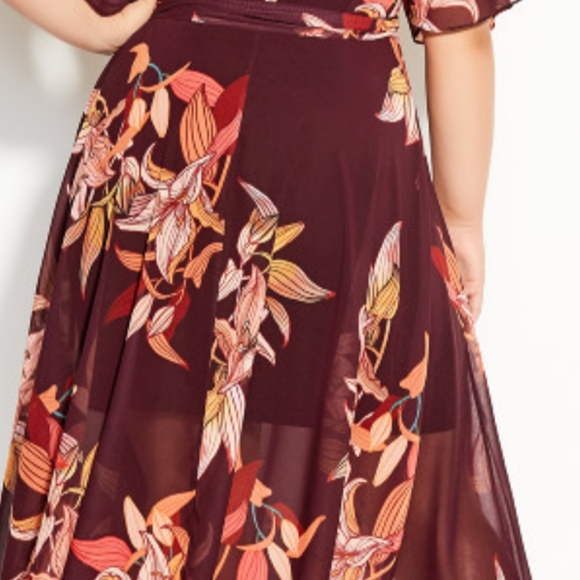 Brand New City Chic Dessert Orchid Maxi Dress-Plum - Picture 3 of 4
